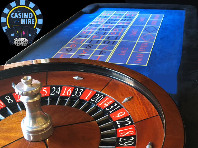 Roulette table in blue